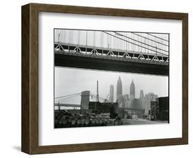 Bridge and Skyline, New York, c. 1945-Brett Weston-Framed Photographic Print