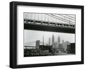 Bridge and Skyline, New York, c. 1945-Brett Weston-Framed Photographic Print