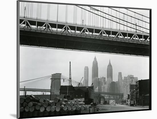 Bridge and Skyline, New York, c. 1945-Brett Weston-Mounted Photographic Print