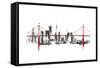 Bridge and Skyline Red-Avery Tillmon-Framed Stretched Canvas