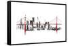 Bridge and Skyline Red-Avery Tillmon-Framed Stretched Canvas