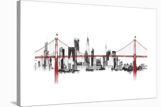 Bridge and Skyline Red-Avery Tillmon-Stretched Canvas