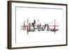 Bridge and Skyline Red-Avery Tillmon-Framed Art Print