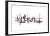 Bridge and Skyline Red-Avery Tillmon-Framed Art Print