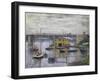 Bridge at Argenteuil on a Gray Day, c.1876-Claude Monet-Framed Giclee Print