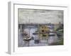 Bridge at Argenteuil on a Gray Day, c.1876-Claude Monet-Framed Giclee Print