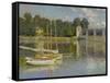 Bridge at Argenteuil-Claude Monet-Framed Stretched Canvas