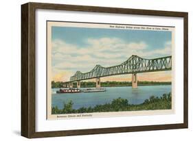 Bridge at Cairo, Illinois-null-Framed Art Print