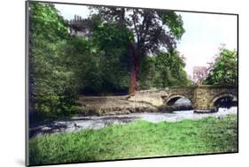 Bridge at Haddon Hall Stately Home, Derbyshire, 1926-null-Mounted Giclee Print