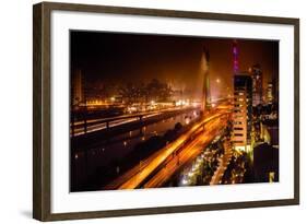 Bridge At Night In Sao Paulo-CelsoDiniz-Framed Art Print