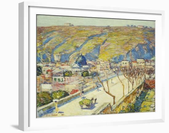 Bridge at Posilippo, Naples, 1889-Childe Hassam-Framed Giclee Print