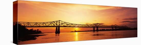 Bridge at Sunset, Natchez, Mississippi, USA-null-Stretched Canvas