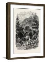 Bridge Below Gavarnie, the Pyrenees, France, 19th Century-null-Framed Giclee Print