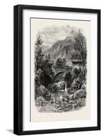 Bridge Below Gavarnie, the Pyrenees, France, 19th Century-null-Framed Giclee Print