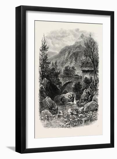 Bridge Below Gavarnie, the Pyrenees, France, 19th Century-null-Framed Premium Giclee Print