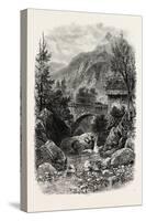 Bridge Below Gavarnie, the Pyrenees, France, 19th Century-null-Stretched Canvas