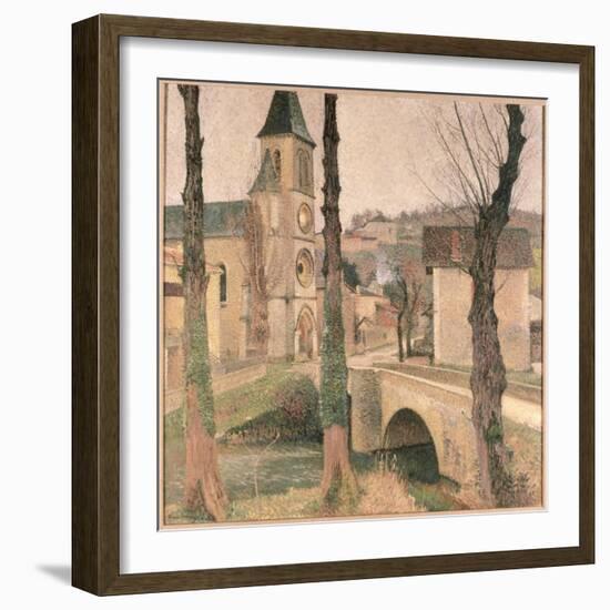 Bridge, Church and School at La Bastide-Henri Martin-Framed Giclee Print