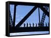 Bridge Climb Participants in Silhouette, Sydney Harbour Bridge, Sydney, New South Wales, Australia-Ken Gillham-Framed Stretched Canvas