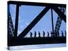 Bridge Climb Participants in Silhouette, Sydney Harbour Bridge, Sydney, New South Wales, Australia-Ken Gillham-Stretched Canvas