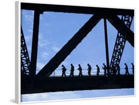 Bridge Climb Participants in Silhouette, Sydney Harbour Bridge, Sydney, New South Wales, Australia-Ken Gillham-Framed Photographic Print