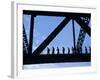 Bridge Climb Participants in Silhouette, Sydney Harbour Bridge, Sydney, New South Wales, Australia-Ken Gillham-Framed Photographic Print