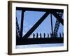 Bridge Climb Participants in Silhouette, Sydney Harbour Bridge, Sydney, New South Wales, Australia-Ken Gillham-Framed Photographic Print