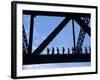 Bridge Climb Participants in Silhouette, Sydney Harbour Bridge, Sydney, New South Wales, Australia-Ken Gillham-Framed Photographic Print