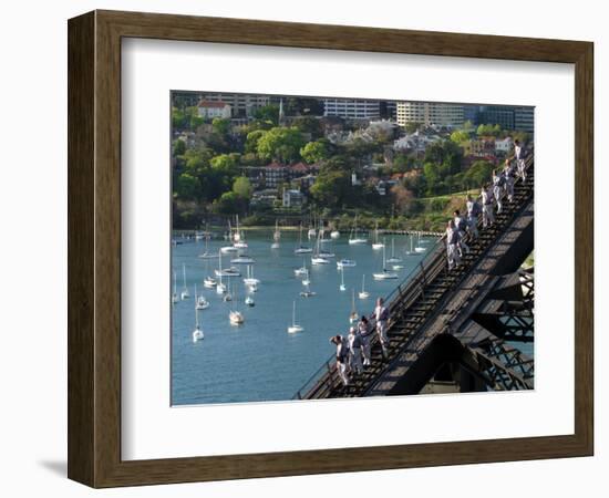 Bridge Climbers on Sydney Harbor Bridge, Sydney, Australia-David Wall-Framed Photographic Print