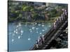 Bridge Climbers on Sydney Harbor Bridge, Sydney, Australia-David Wall-Stretched Canvas