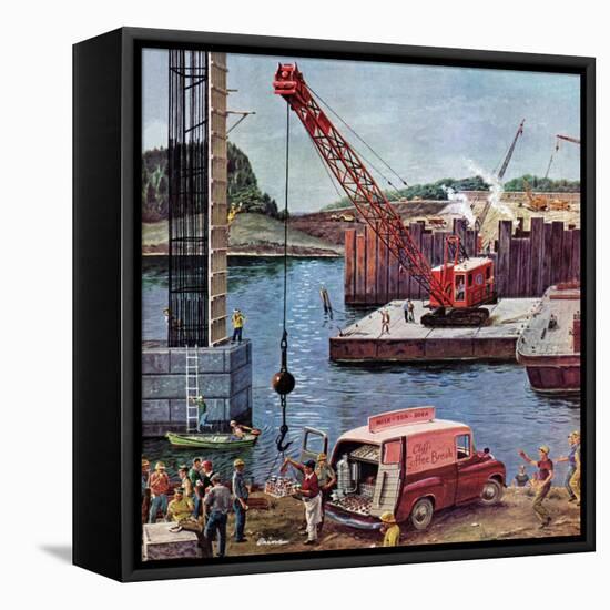 "Bridge Construction", March 9, 1957-Ben Kimberly Prins-Framed Stretched Canvas