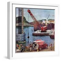 "Bridge Construction", March 9, 1957-Ben Kimberly Prins-Framed Giclee Print