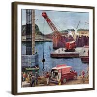 "Bridge Construction", March 9, 1957-Ben Kimberly Prins-Framed Giclee Print