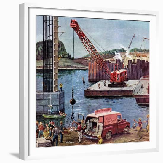 "Bridge Construction", March 9, 1957-Ben Kimberly Prins-Framed Giclee Print