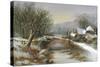 Bridge Cottage, Winter-William Stone-Stretched Canvas