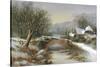 Bridge Cottage, Winter-William Stone-Stretched Canvas