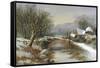 Bridge Cottage, Winter-William Stone-Framed Stretched Canvas