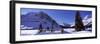 Bridge Covered with Snow, Bow Lake, Mt Thompson, Portal Peak, Banff National Park, Alberta, Canada-null-Framed Photographic Print