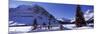 Bridge Covered with Snow, Bow Lake, Mt Thompson, Portal Peak, Banff National Park, Alberta, Canada-null-Mounted Photographic Print