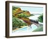 Bridge Crossing - Jack & Jill-Wilmer H. Wickham-Framed Giclee Print