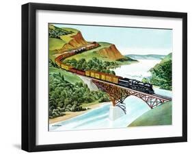 Bridge Crossing - Jack & Jill-Wilmer H. Wickham-Framed Giclee Print