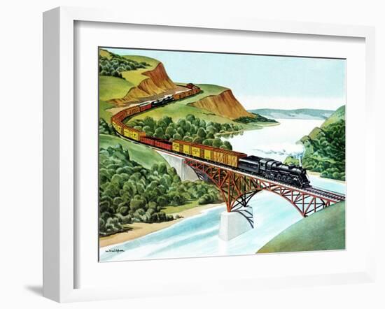 Bridge Crossing - Jack & Jill-Wilmer H. Wickham-Framed Giclee Print