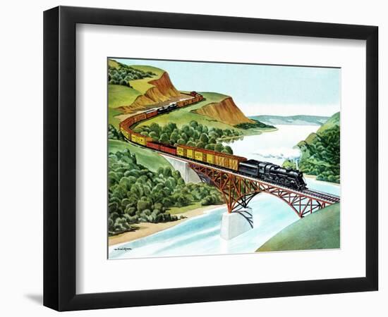 Bridge Crossing - Jack & Jill-Wilmer H. Wickham-Framed Premium Giclee Print