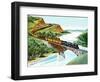 Bridge Crossing - Jack & Jill-Wilmer H. Wickham-Framed Premium Giclee Print