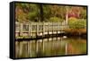 Bridge, Crystal Springs Lake, Rhododendron Garden, Portland, Oregon-Michel Hersen-Framed Stretched Canvas