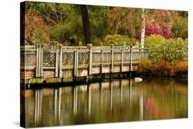 Bridge, Crystal Springs Lake, Rhododendron Garden, Portland, Oregon-Michel Hersen-Stretched Canvas