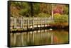 Bridge, Crystal Springs Lake, Rhododendron Garden, Portland, Oregon-Michel Hersen-Framed Stretched Canvas