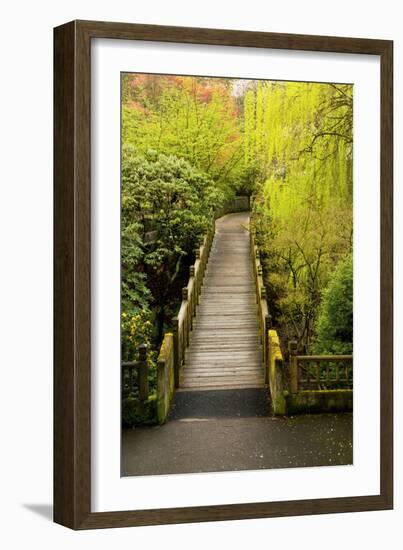 Bridge, Crystal Springs Rhododendron Garden, Portland, Oregon, Usa-Michel Hersen-Framed Photographic Print