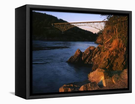 Bridge, Deception Pass State Park, Washington, USA-Charles Gurche-Framed Stretched Canvas