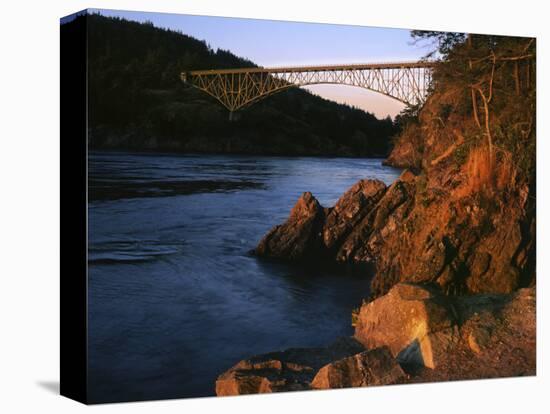 Bridge, Deception Pass State Park, Washington, USA-Charles Gurche-Stretched Canvas