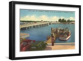 Bridge, Dock, St. Petersburg, Florida-null-Framed Art Print